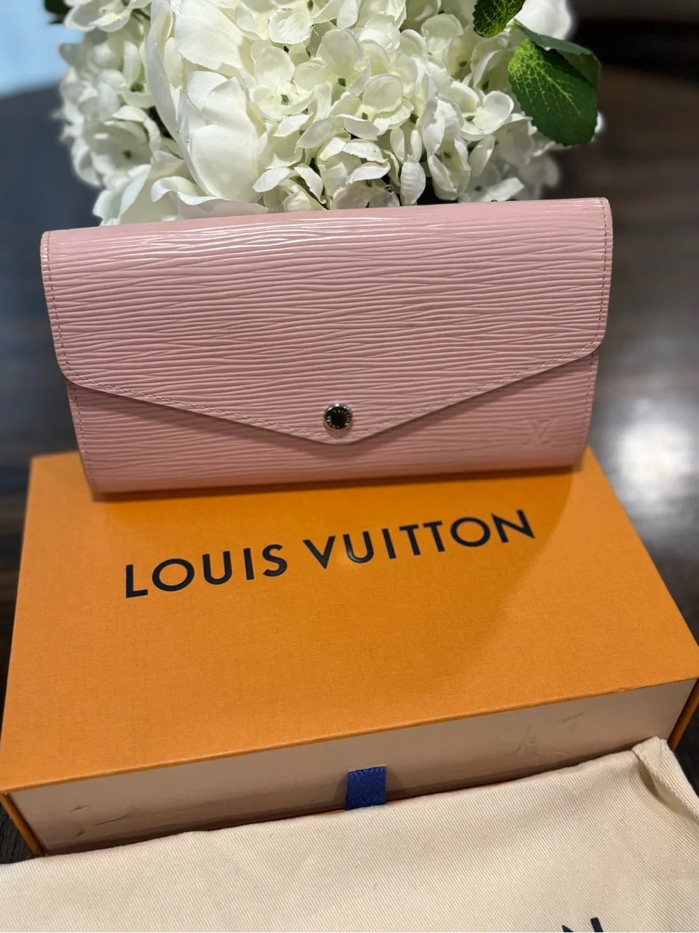 Louis Vuitton Pink Epi Leather Envelope Wallet